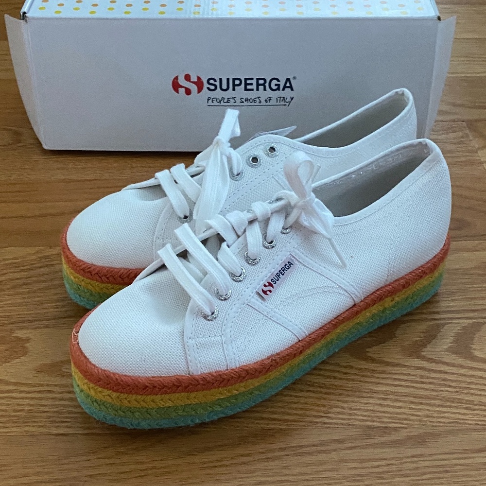 Superga NIB 2790 Cotcoloropew Rainbow Espadrille Sneaker (39/8)